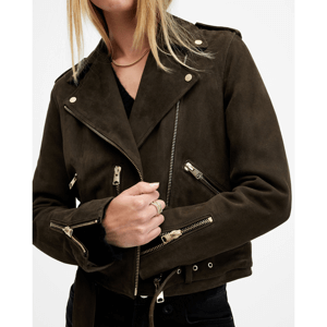 AllSaints Blafern Belted Suede Biker Jacket